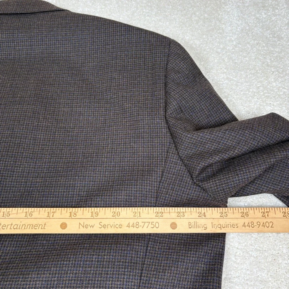 Ralph Lauren Blazer Brown Plaid Wool Size 48R Measures 50 Sport Coat